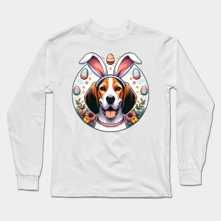 Treeing Walker Coonhound Enjoys Easter with Bunny Ears Long Sleeve T-Shirt